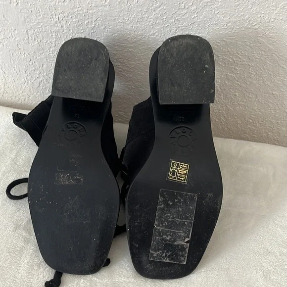 BIMBA Y LOLA strappy suede black sandals Sz 6 - Picture 5 of 10